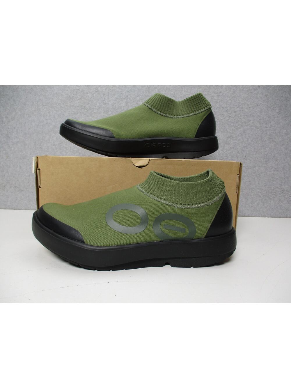Oofos Oomg Eezee Knit Green Slip On Recovery Shoes Mens Sz 9.5